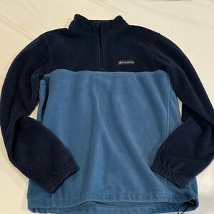 Columbia Black and Blue Fleece Quarter Zip Up